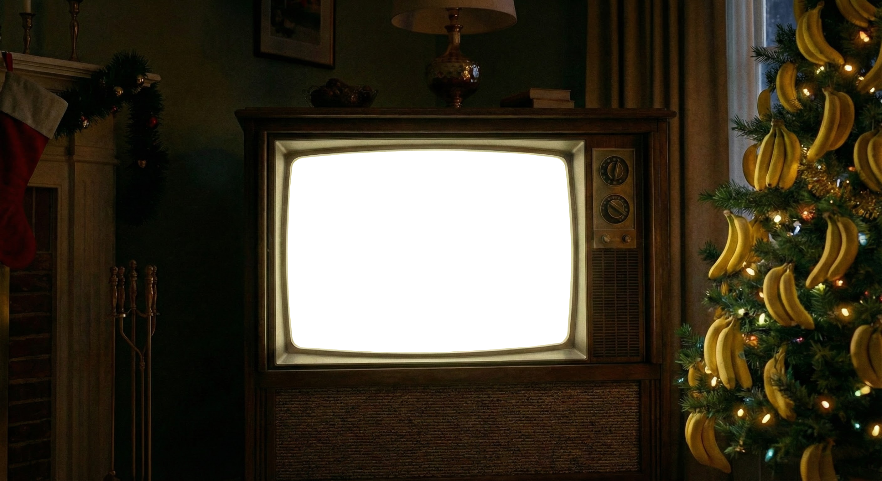 1950s living room with lamp off